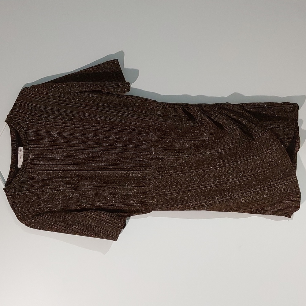 MANGO Dress.‎ NWT. Size M. Black with Gold.